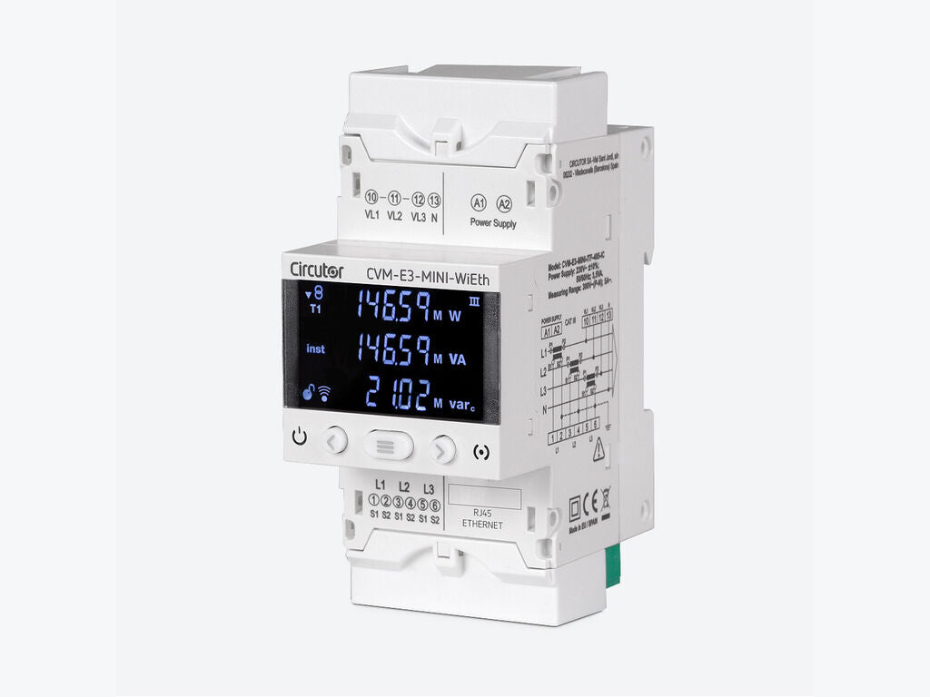 CVM-E3-MINI-ITF-485-IC, Analizador de redes trifásico carril DIN